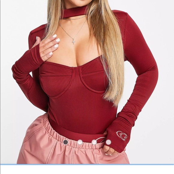 Red cardi B bodysuit - Picture 3 of 6